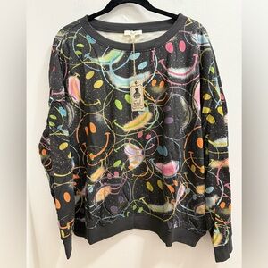 Easel Multicolor Smiley Face Top